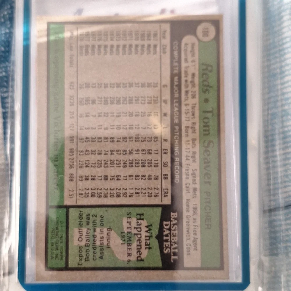 Topps Tom Seaver Reds Baseball Card - Picture 2 of 2
